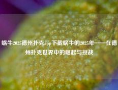 蜗牛2025德州扑克app下截蜗牛的2025年——在德州扑克世界中的崛起与挑战