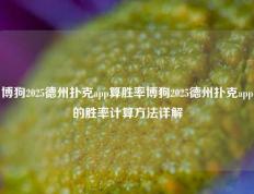 博狗2025德州扑克app算胜率博狗2025德州扑克app的胜率计算方法详解