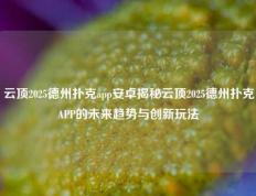 云顶2025德州扑克app安卓揭秘云顶2025德州扑克APP的未来趋势与创新玩法