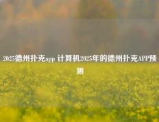 2025德州扑克app 计算机2025年的德州扑克APP预测