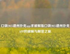口袋2025德州扑克app求破解版口袋2025德州扑克APP的破解与解密之旅