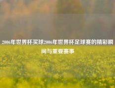 2006年世界杯买球2006年世界杯足球赛的精彩瞬间与重要赛事