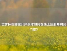 世界杯在哪里开户买球如何在线上注册并购买门票？