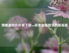 博雅德州扑扑克下载ios探索智能娱乐的新高度