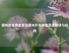 德州扑克牌面英语德州扑克牌面英语解读与应用