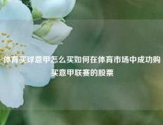 体育买球意甲怎么买如何在体育市场中成功购买意甲联赛的股票