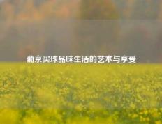葡京买球品味生活的艺术与享受
