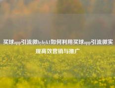 买球app引流微hyhyk1如何利用买球app引流微实现高效营销与推广