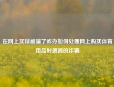在网上买球被骗了咋办如何处理网上购买体育用品时遭遇的诈骗