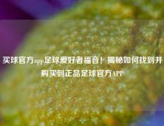 买球官方app足球爱好者福音！揭秘如何找到并购买到正品足球官方APP