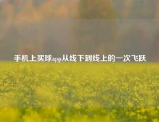 手机上买球app从线下到线上的一次飞跃