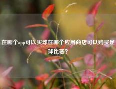在哪个app可以买球在哪个应用商店可以购买足球比赛？
