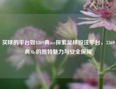 买球的平台如1369典me探索足球投注平台，1369典Me的独特魅力与安全保障