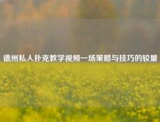 德州私人扑克教学视频一场策略与技巧的较量