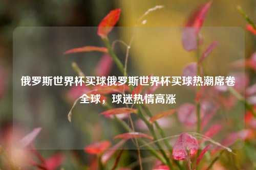 俄罗斯世界杯买球俄罗斯世界杯买球热潮席卷全球，球迷热情高涨