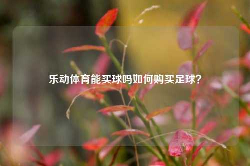 乐动体育能买球吗如何购买足球？
