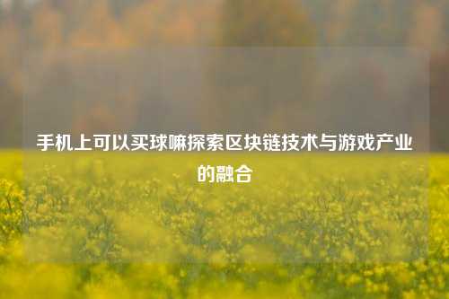 手机上可以买球嘛探索区块链技术与游戏产业的融合