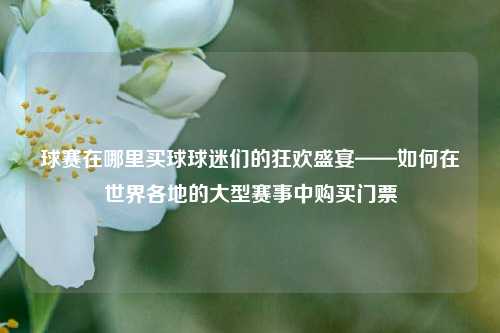 球赛在哪里买球球迷们的狂欢盛宴——如何在世界各地的大型赛事中购买门票