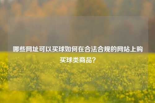 哪些网址可以买球如何在合法合规的网站上购买球类商品？