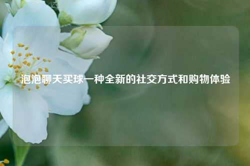 泡泡聊天买球一种全新的社交方式和购物体验