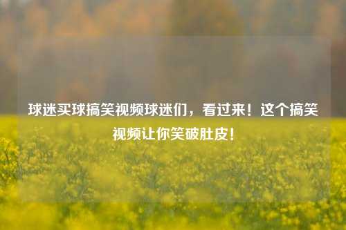 球迷买球搞笑视频球迷们，看过来！这个搞笑视频让你笑破肚皮！