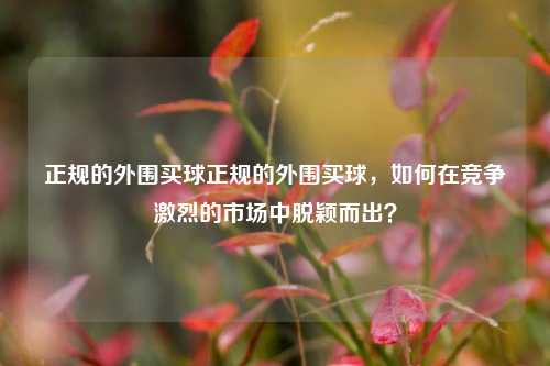 正规的外围买球正规的外围买球，如何在竞争激烈的市场中脱颖而出？