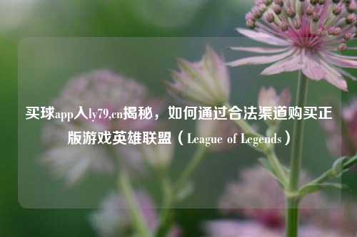 买球app入ly79,cn揭秘，如何通过合法渠道购买正版游戏英雄联盟（League of Legends）