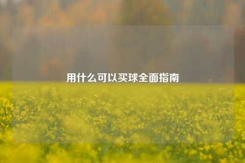 用什么可以买球全面指南