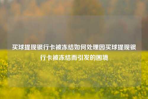 买球提现银行卡被冻结如何处理因买球提现银行卡被冻结而引发的困境