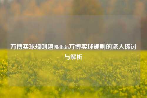 万博买球规则趟98db,in万博买球规则的深入探讨与解析
