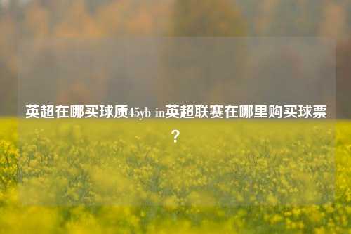 英超在哪买球质45yb in英超联赛在哪里购买球票？