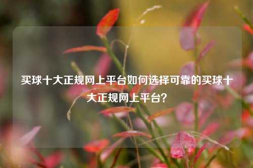 买球十大正规网上平台如何选择可靠的买球十大正规网上平台？