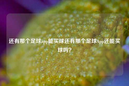 还有那个足球app能买球还有那个足球App还能买球吗？