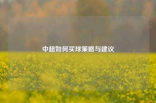 中超如何买球策略与建议