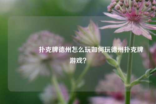 🥉扑克牌德州怎么玩如何玩德州扑克牌游戏？