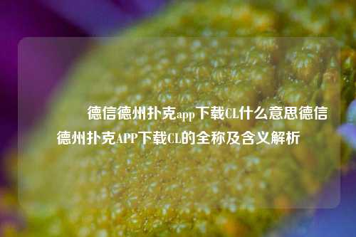 👉德信德州扑克app下载CL什么意思德信德州扑克APP下载CL的全称及含义解析