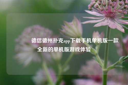 👉德信德州扑克app下载手机单机版一款全新的单机版游戏体验