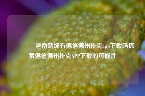 🏆越南赌场有德信德州扑克app下载吗探索德信德州扑克APP下载的可能性