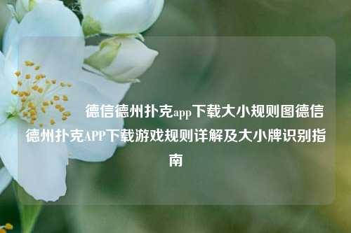 🏆德信德州扑克app下载大小规则图德信德州扑克APP下载游戏规则详解及大小牌识别指南