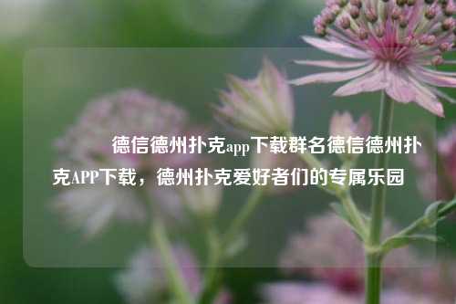 🥇德信德州扑克app下载群名德信德州扑克APP下载，德州扑克爱好者们的专属乐园