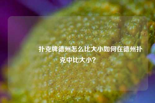 🏆扑克牌德州怎么比大小如何在德州扑克中比大小？