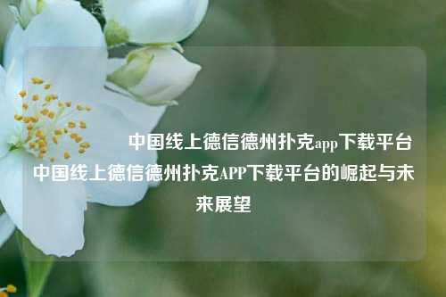 🎖️中国线上德信德州扑克app下载平台中国线上德信德州扑克APP下载平台的崛起与未来展望
