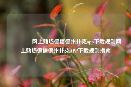 🏆网上赌场德信德州扑克app下载规则网上赌场德信德州扑克APP下载规则指南