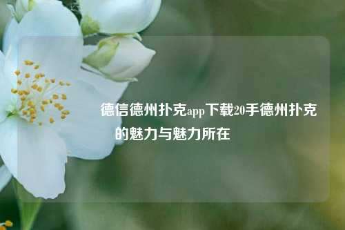 🎖️德信德州扑克app下载20手德州扑克的魅力与魅力所在