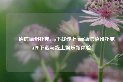 ✌️德信德州扑克app下载线上 888德信德州扑克APP下载与线上娱乐新体验