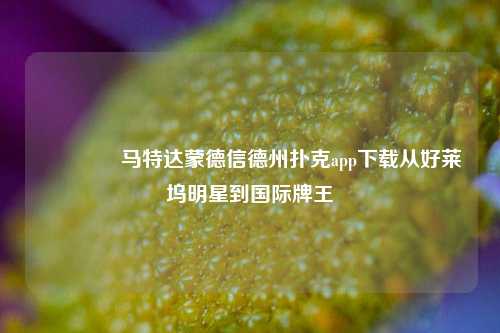 🏆马特达蒙德信德州扑克app下载从好莱坞明星到国际牌王