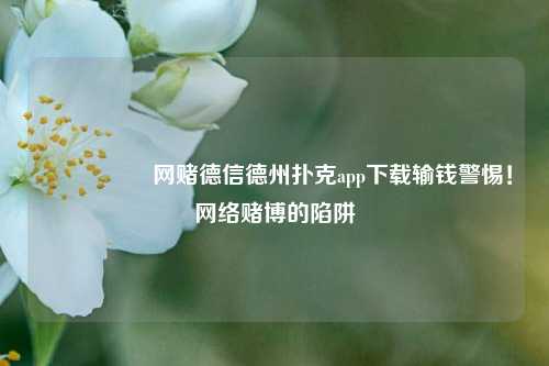 🎖️网赌德信德州扑克app下载输钱警惕！网络赌博的陷阱