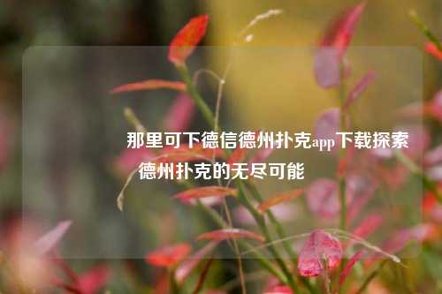 🎖️那里可下德信德州扑克app下载探索德州扑克的无尽可能