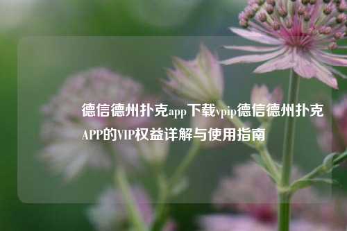 👈德信德州扑克app下载vpip德信德州扑克APP的VIP权益详解与使用指南