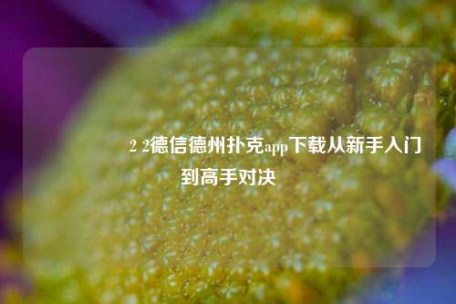 🎖️2 2德信德州扑克app下载从新手入门到高手对决